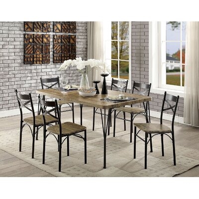 5 Piece Dining Table Set In Antique Brown And Dark Bronze - Image 0