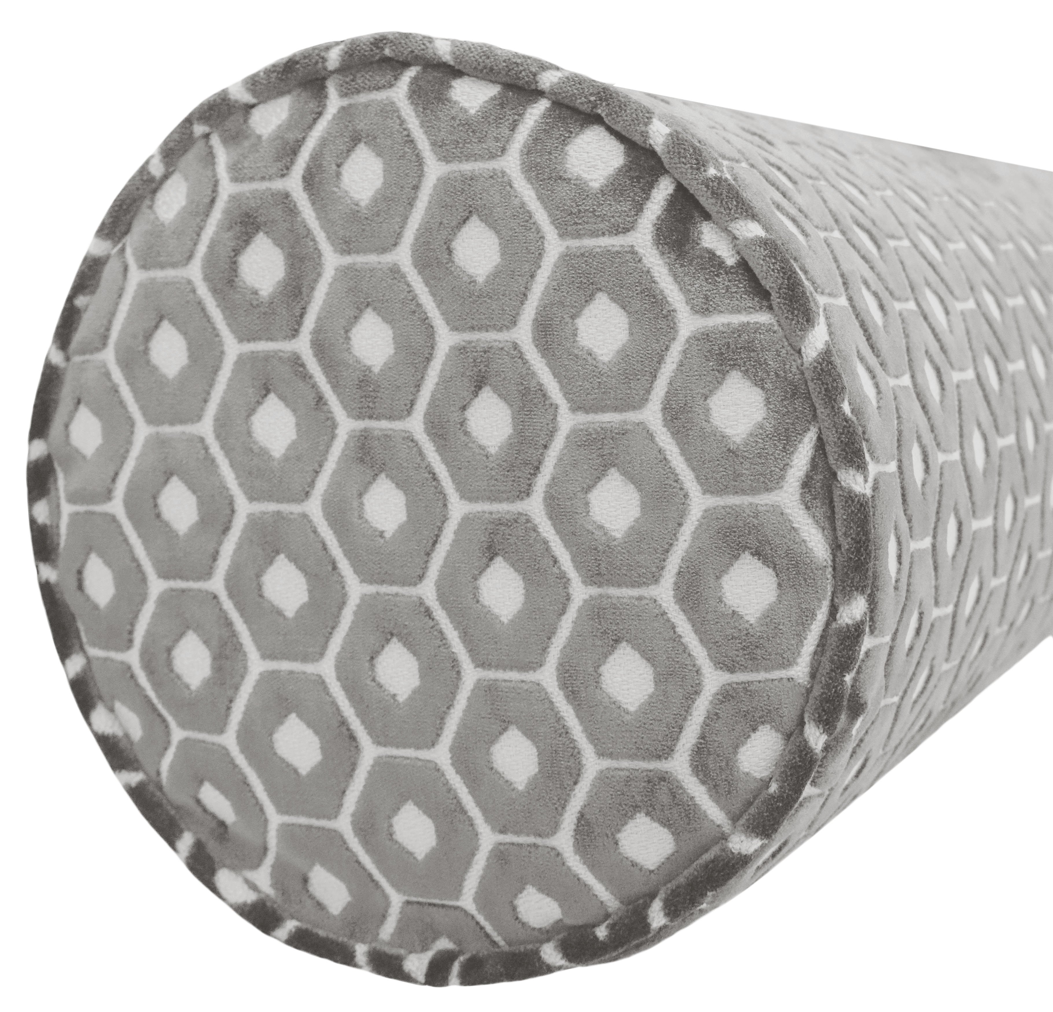 THE BOLSTER :: PALOMA CUT VELVET // GREY - TWIN XL // 9" X 30" - Image 2