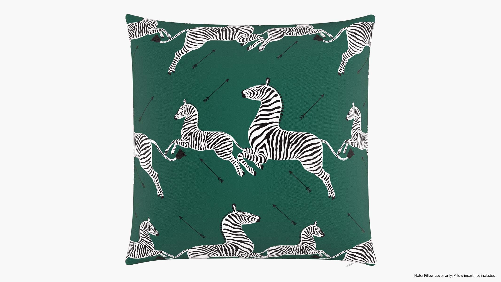 Throw Pillow Cover 26", Emerald Zebra, 26" x 26" - Image 0