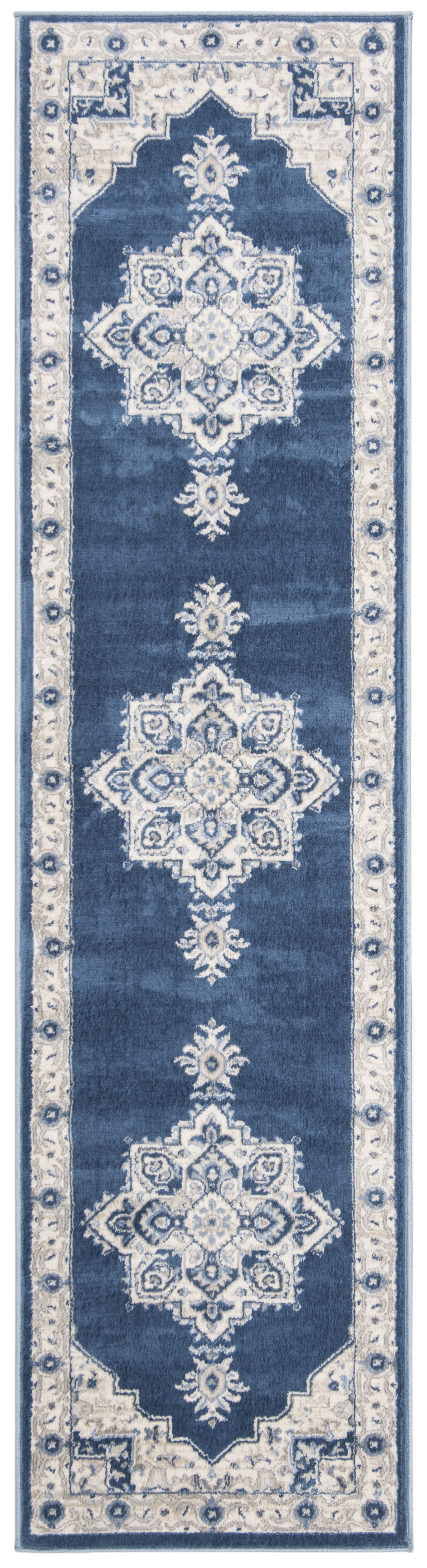 Arlo Home Woven Area Rug, BNT865N, Navy/Cream,  2' X 8' - Image 0