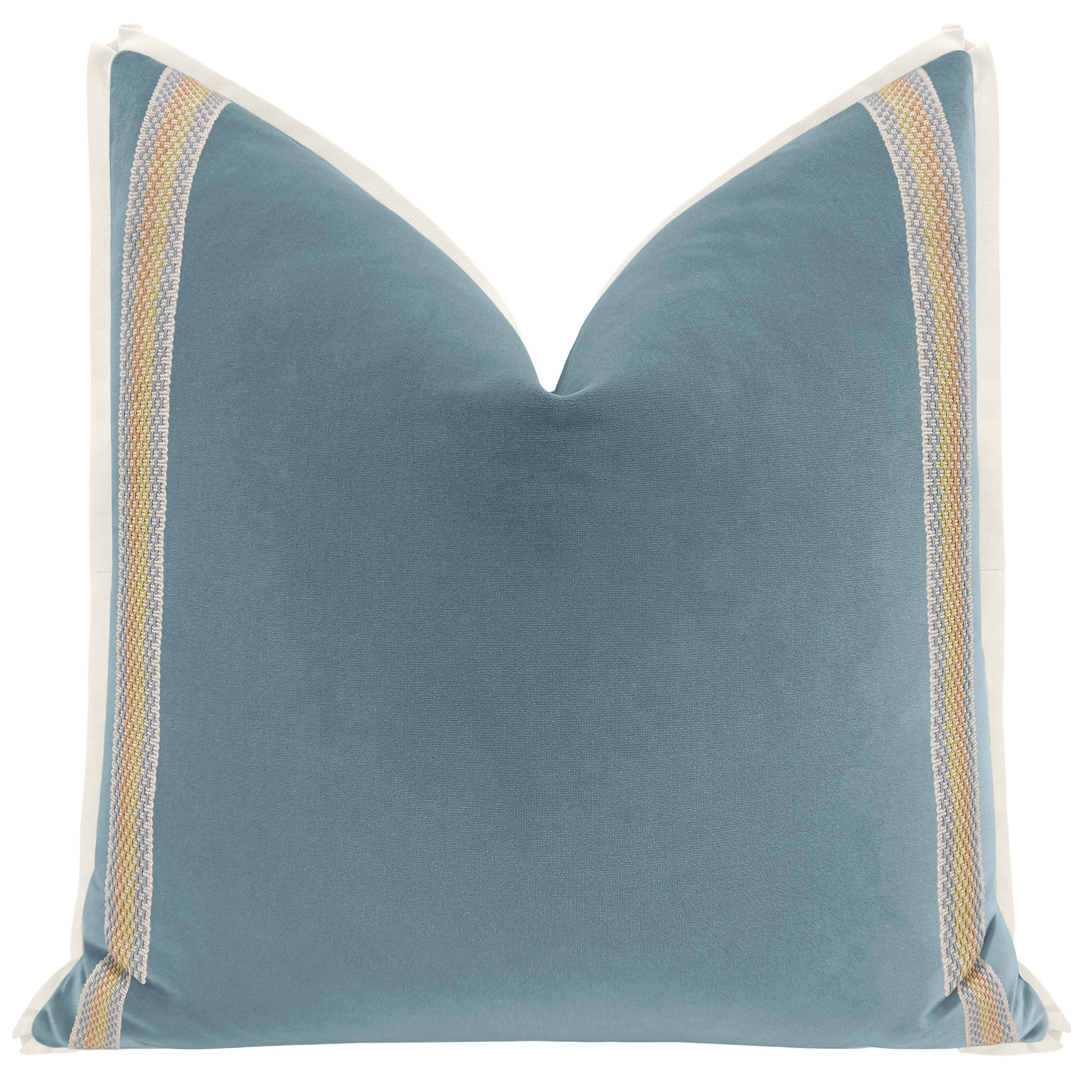 THE MILLICENT | SIGNATURE VELVET // HYDRANGEA BLUE + CHARDON BLUE TRIM - 20" X 20" - Image 0