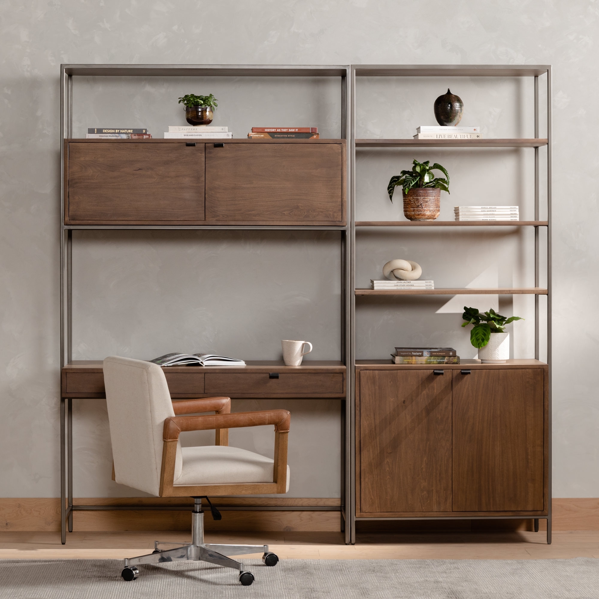 Trey Modular Wall-Bookcase-Desk-Auburn - Image 16