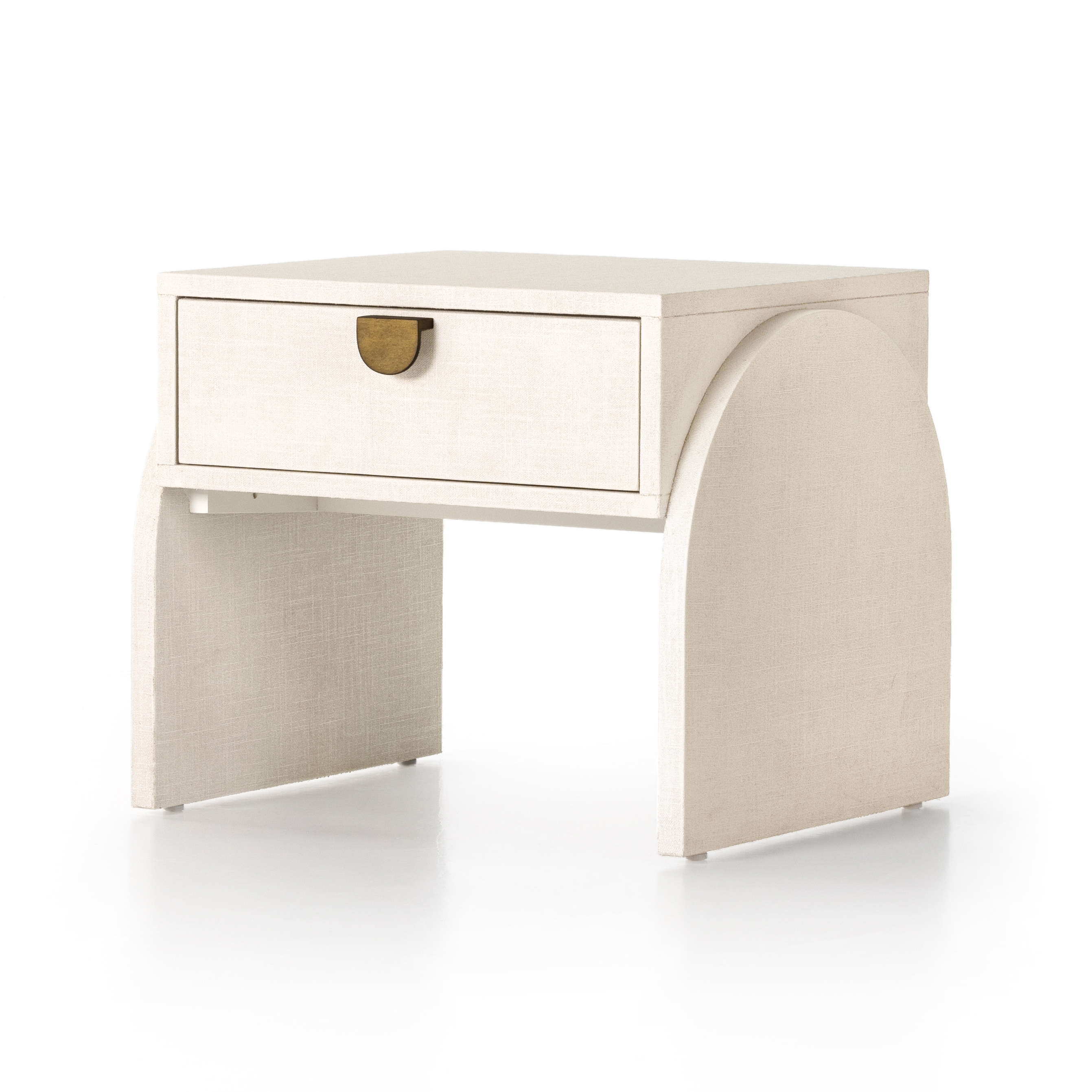 Cressida End Table-Ivory Painted Linen - Image 0
