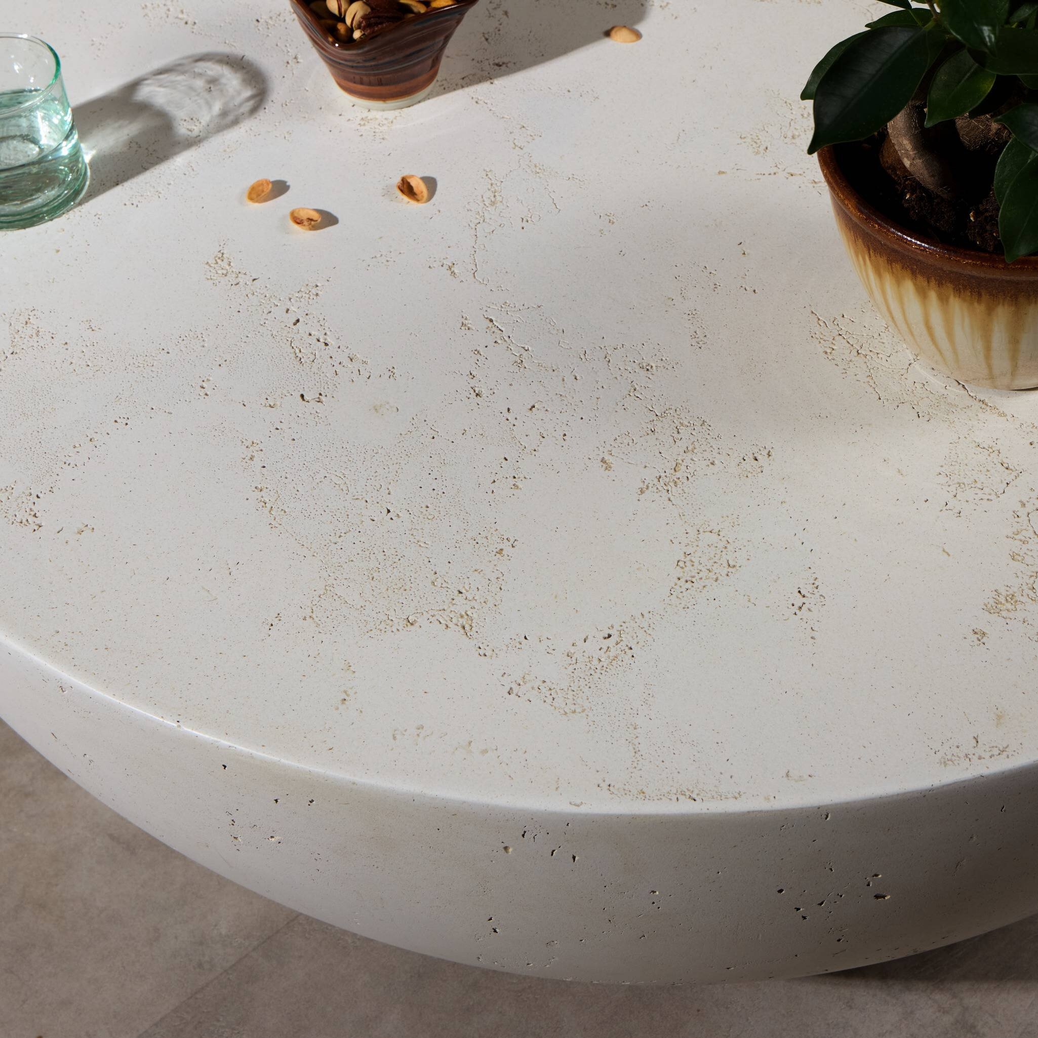 Boula Outdoor Coffee Table - Aged White Concrete - Image 9