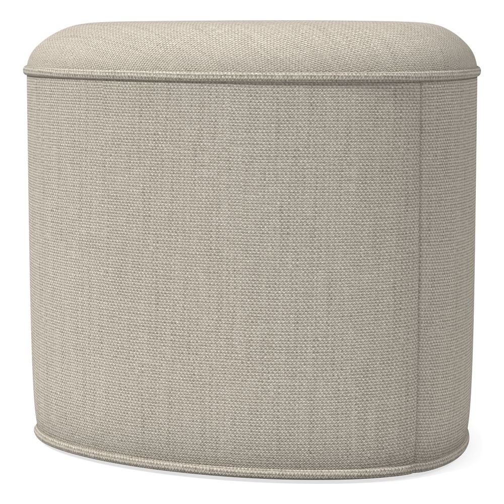 Pebble Ottoman Small, Poly, Basket Slub, Dove, Concealed Supports - Image 0
