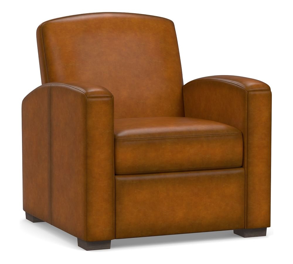 Clyde Leather Recliner, Polyester Wrapped Cushions, Burnished Bourbon - Image 0