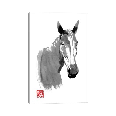 Horse Head by Péchane - Wrapped Canvas Painting Print - Image 0
