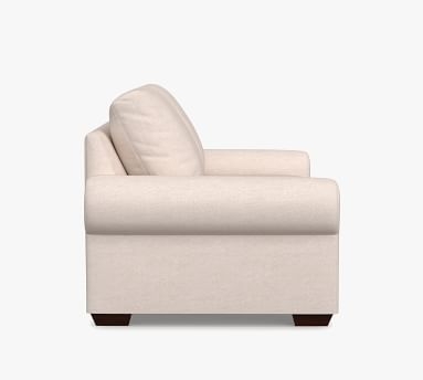 Big Sur Roll Arm Upholstered Grand Sofa 106" with Bench Cushion, Down Blend Wrapped Cushions, Sunbrella(R) Performance Slub Tweed Ash - Image 4