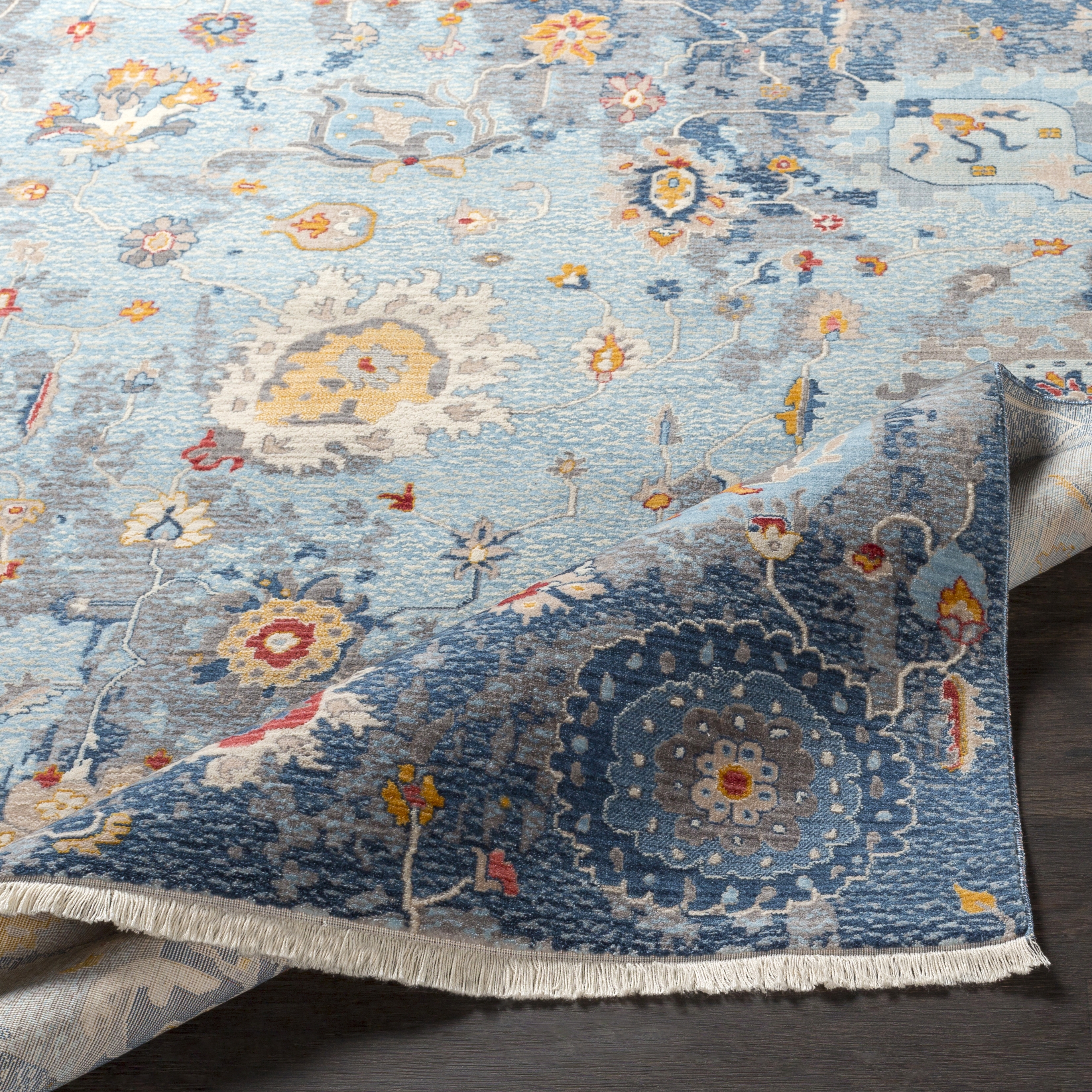 Ephesians Blue Indoor 9' x 12'10" Machine Woven Rug - Image 4