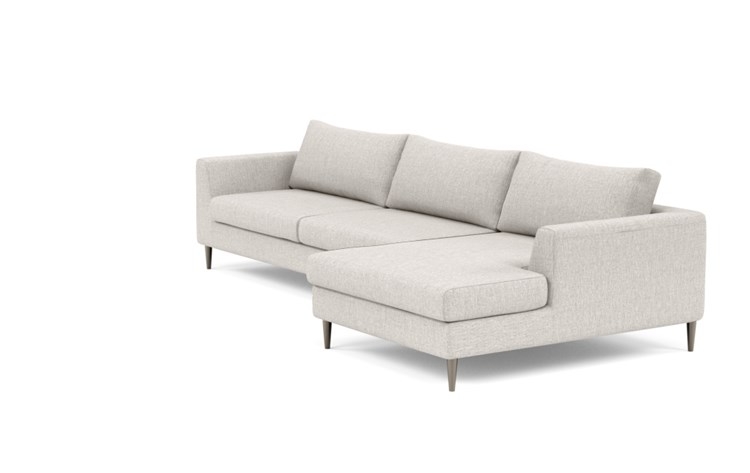 Asher Right Sectional with Beige Wheat Fabric, extended chaise, and Plated legs - Image 4