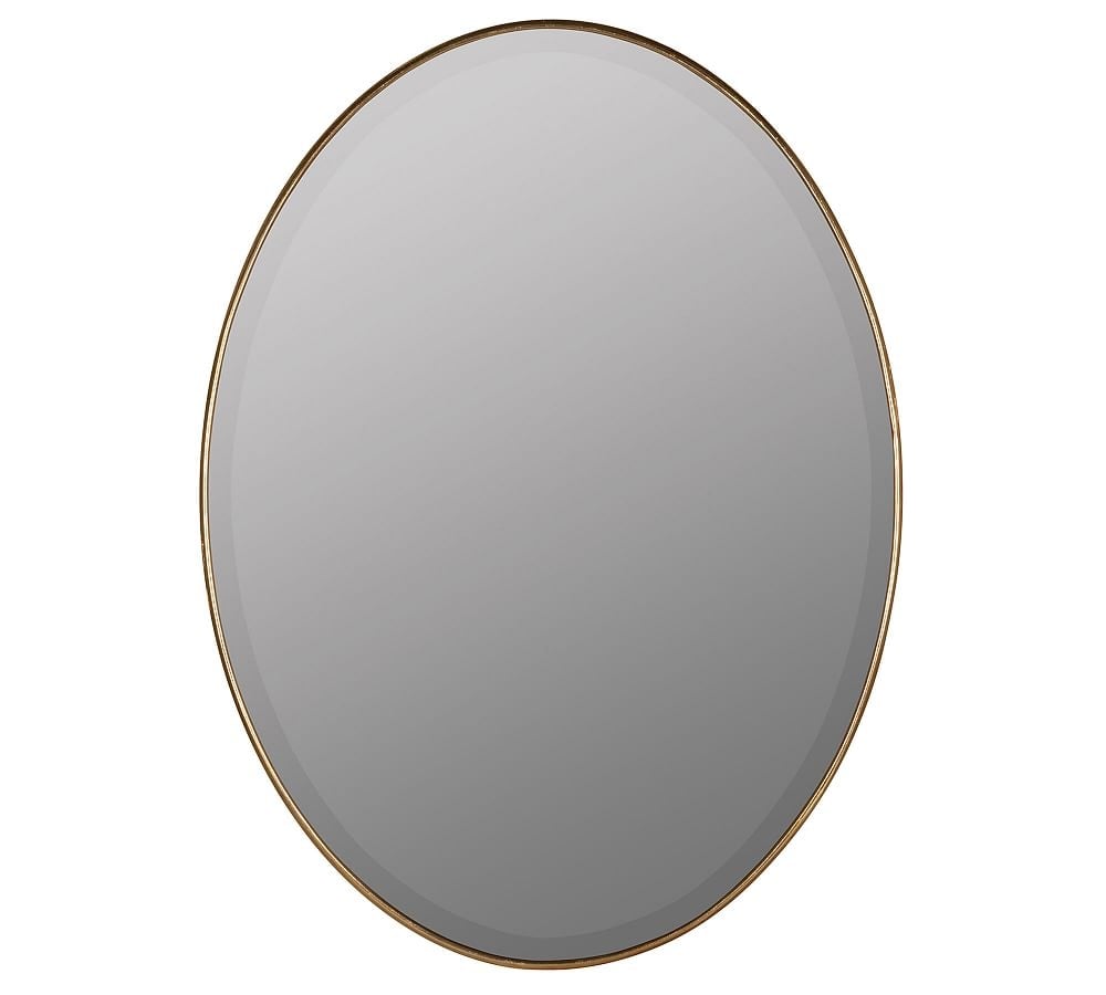 Cove Oval Wall Mirror, 24"W x 36"H, Gold - Image 0