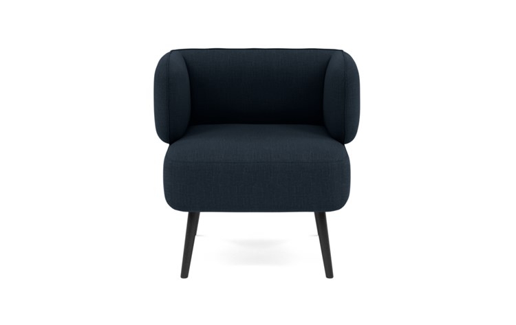 Parker Slipper Chair with Blue Boy Blue Fabric and Matte Black legs - Image 0