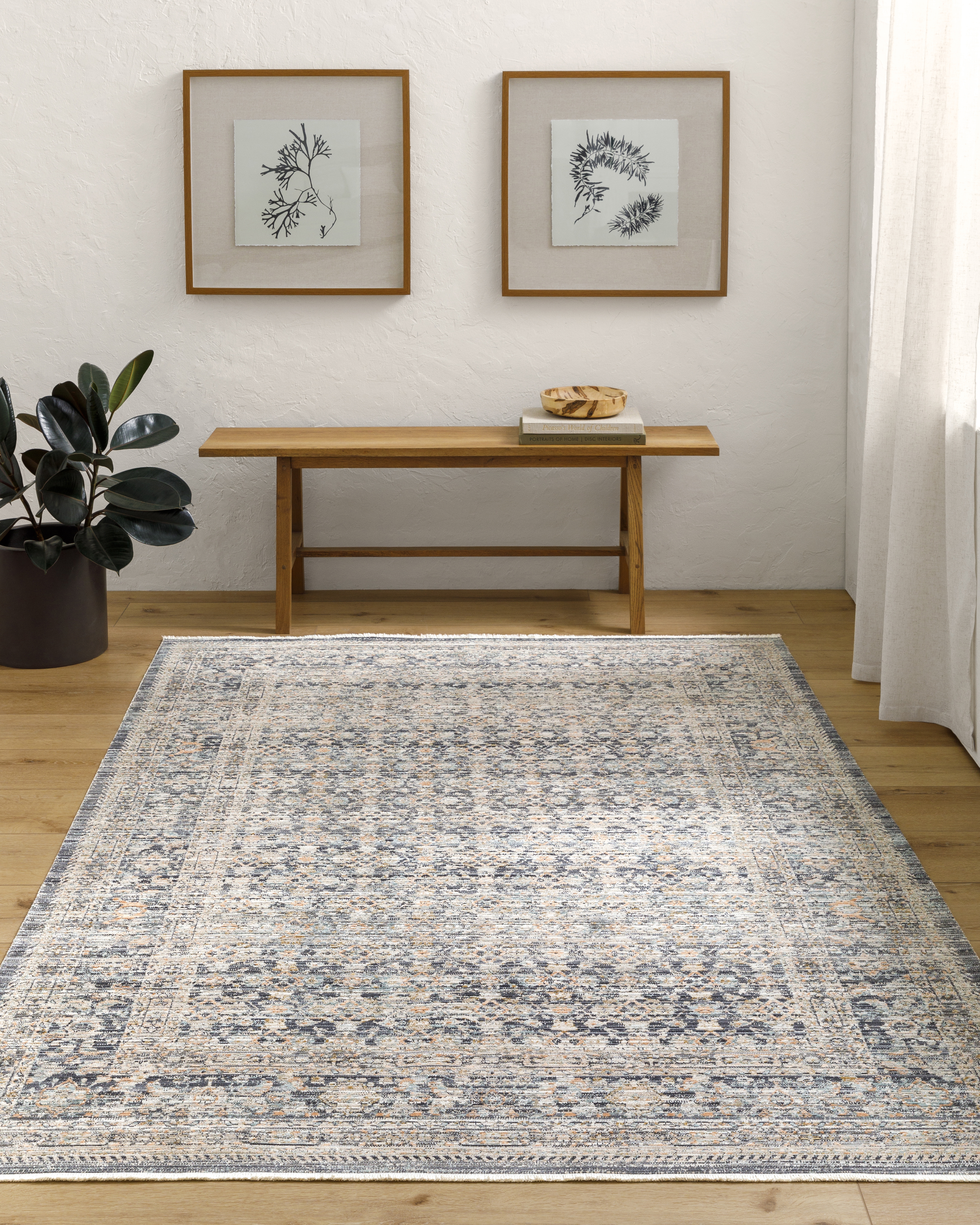 Margaret Gray Outdoor 2'7" x 7'3" Machine Woven Rug - Image 1