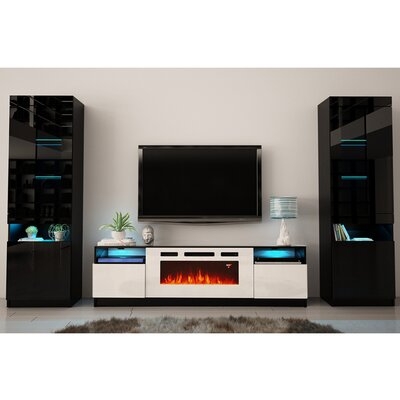 Delaine Entertainment Center for TVs up to 88" with Electric Fireplace Included - Image 0
