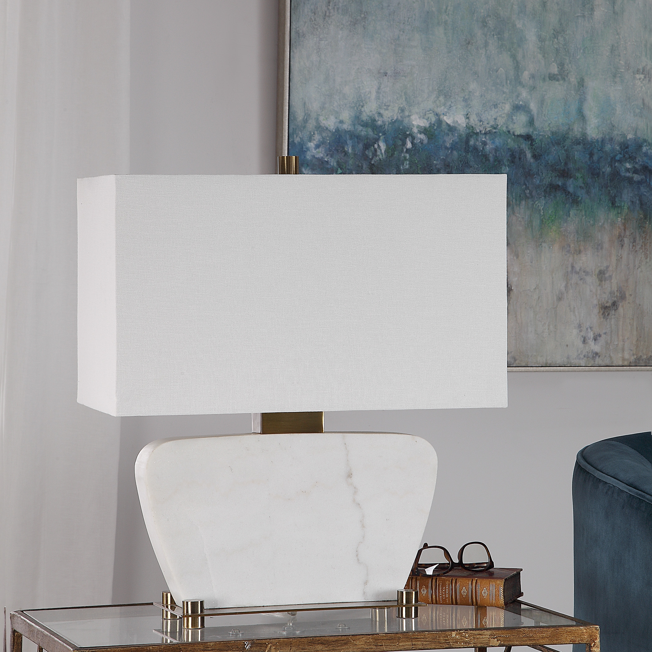 Genessy White Marble Table Lamp - Image 2