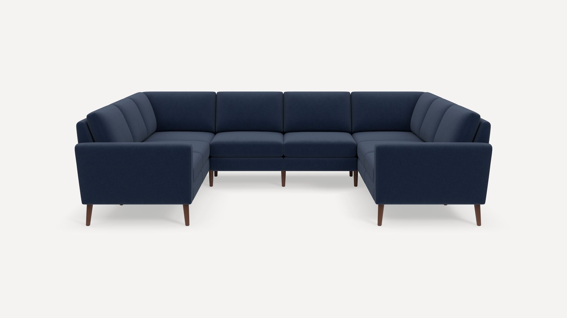 Nomad 8-Seat U Sectional - Navy Blue - Performance Flatweave / Walnut - Wood / Block - Image 0