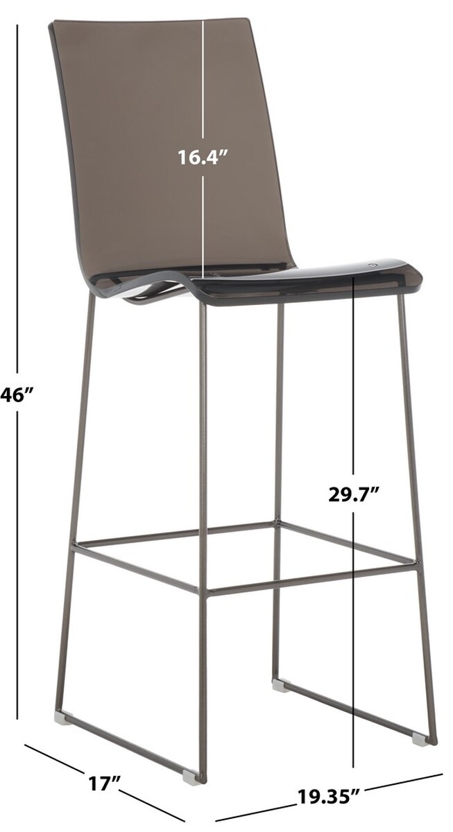 Bryant Acrylic Barstool - Smoke Grey/Gunmetal - Image 9