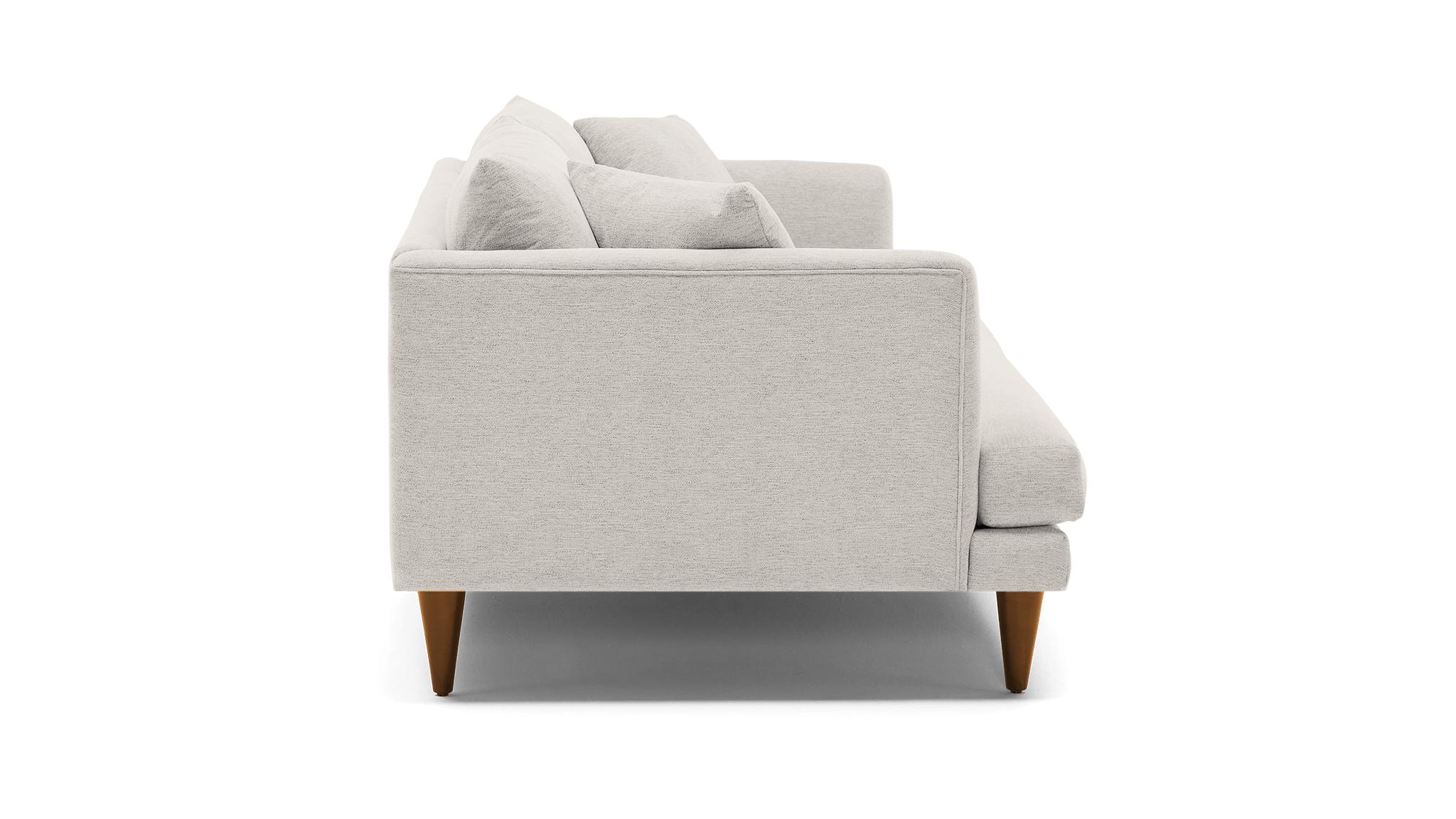 Beige/White Lewis Mid Century Modern Sofa - Lucky Divine - Mocha - Cone - Image 2
