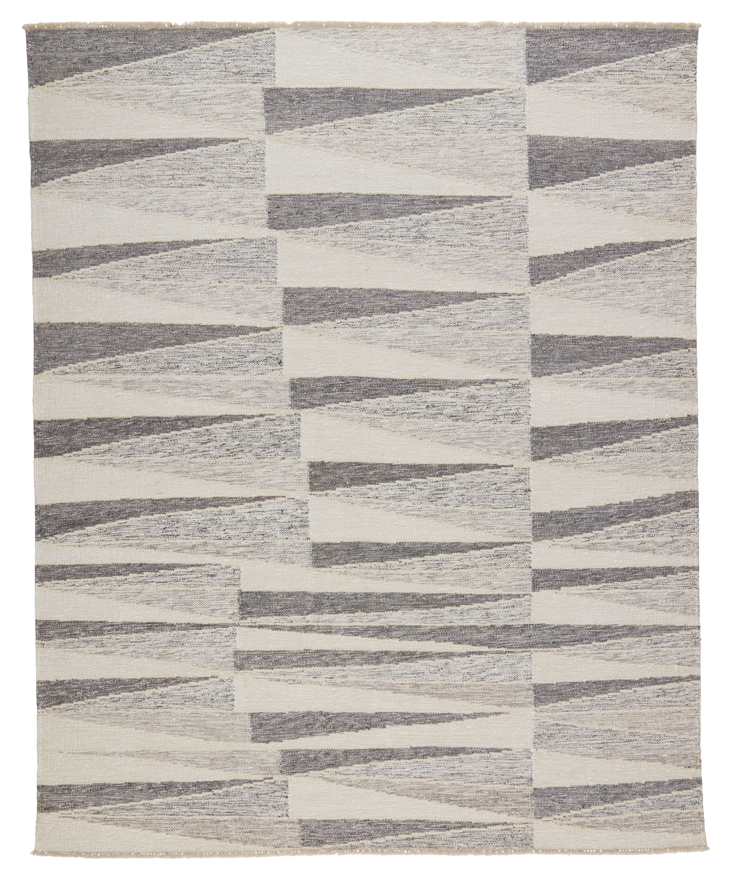Greycliff Handmade Geometric Light Gray/ Cream Area Rug (9'X12') - Image 0