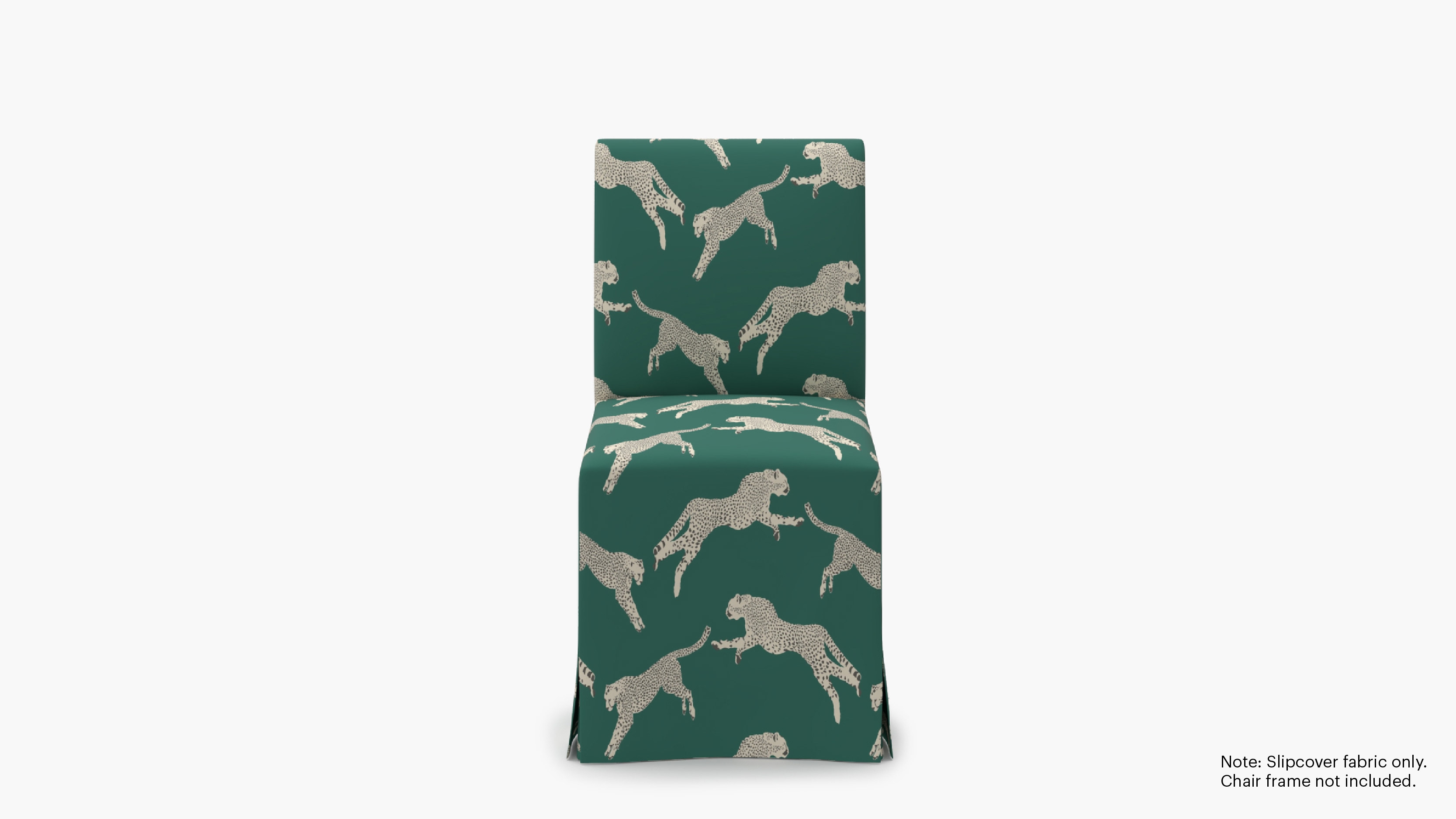 Slipcovered Signature Dining Chair - Cover Only, Polo Green Cheetah - Image 0