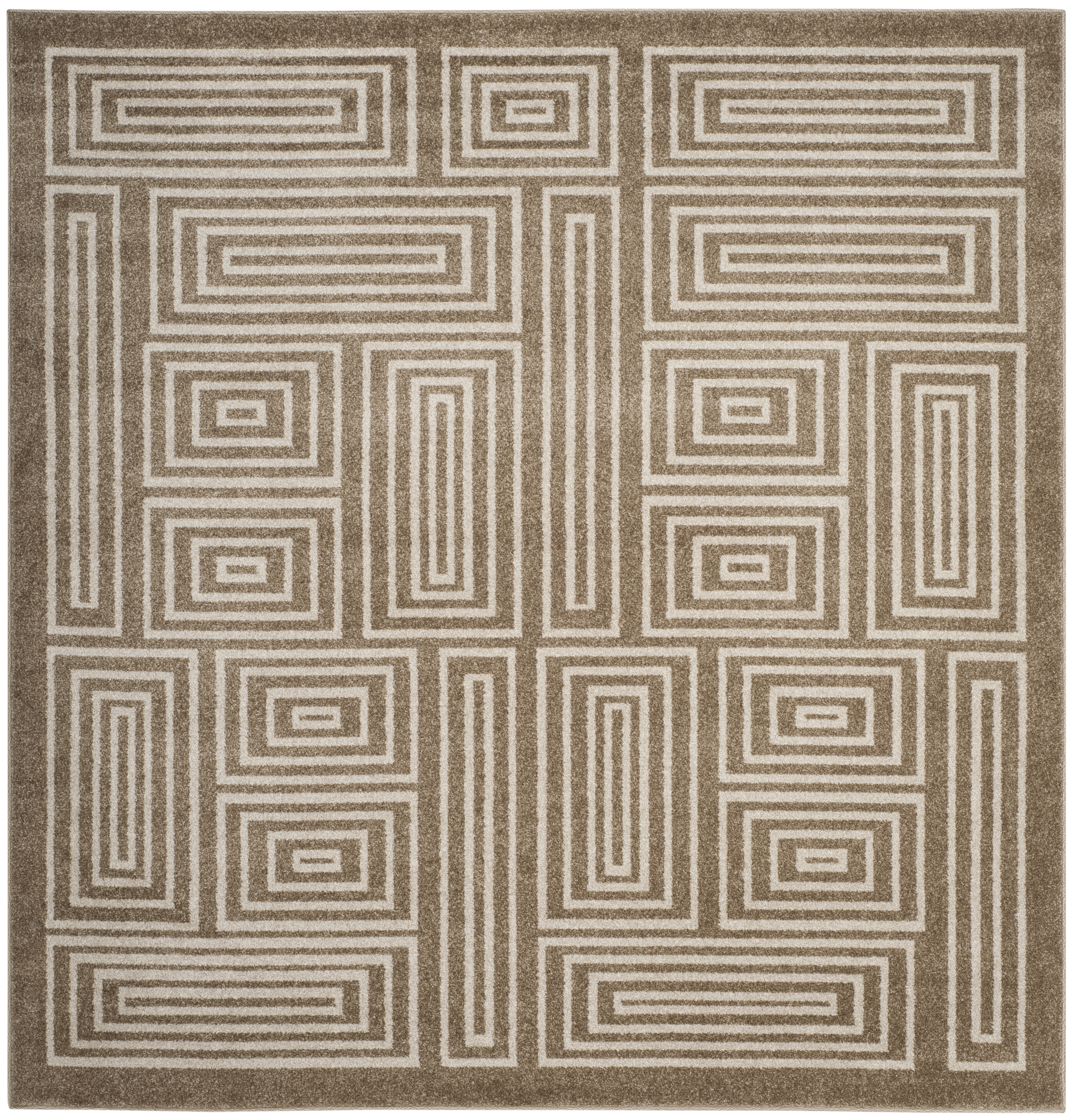 Arlo Home Indoor/Outdoor Woven Area Rug, AMT430S, Wheat/Beige,  7' X 7' Square - Image 0