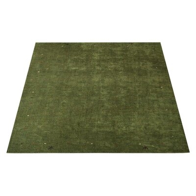 One-of-a-Kind Jaquelinne Hand-Knotted 6' x 9' Silk Area Rug in Green - Image 0