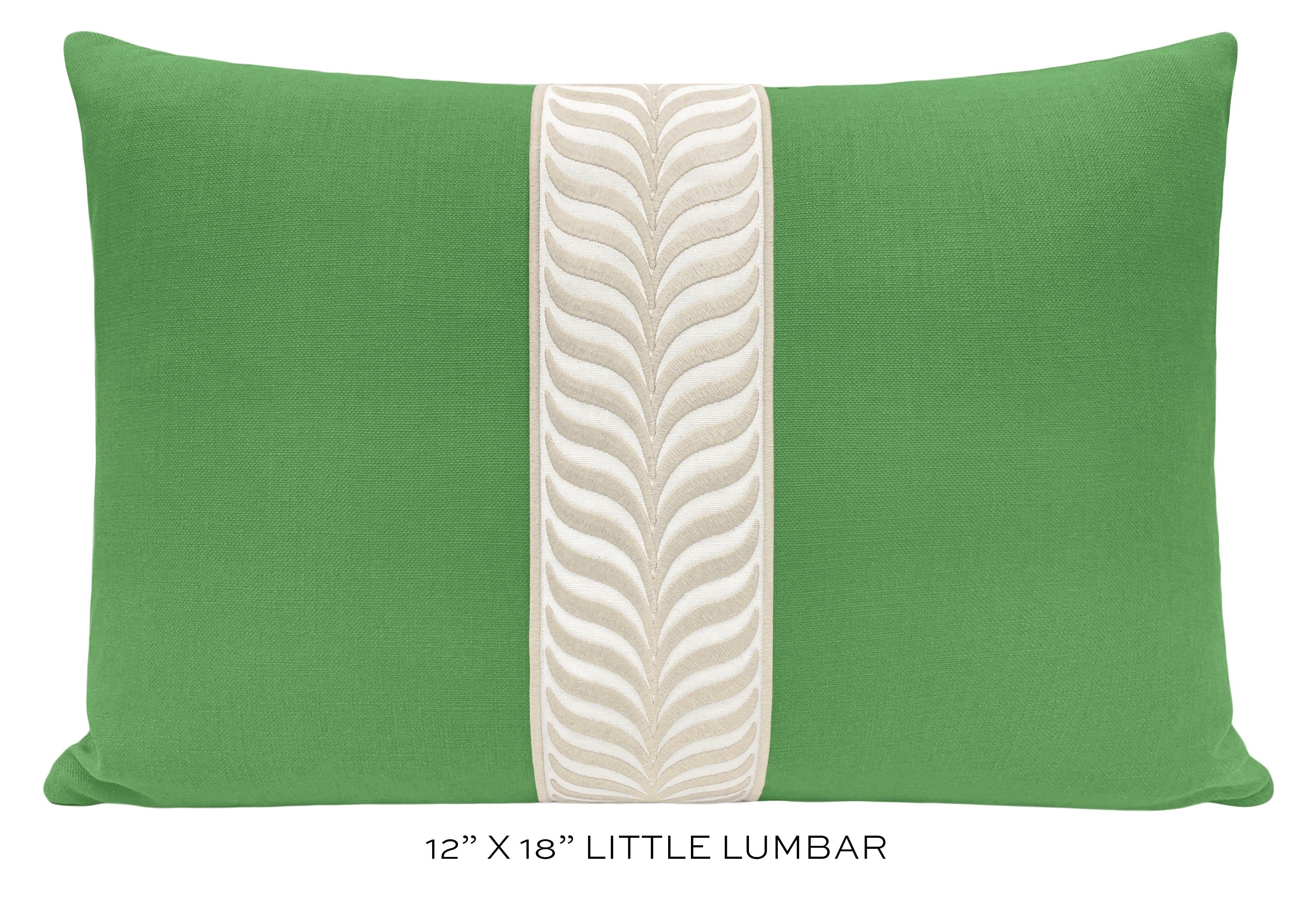 CLASSIC LINEN // KELLY GREEN + TRELLIS TRIM // NATURAL - 20” X 26” STANDARD SHAM - Image 3