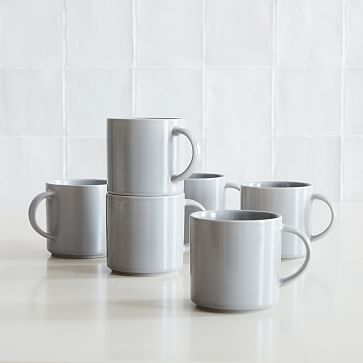 Stoneware Dinnerware, Mug, Frost Gray, Set of 6 - Image 0