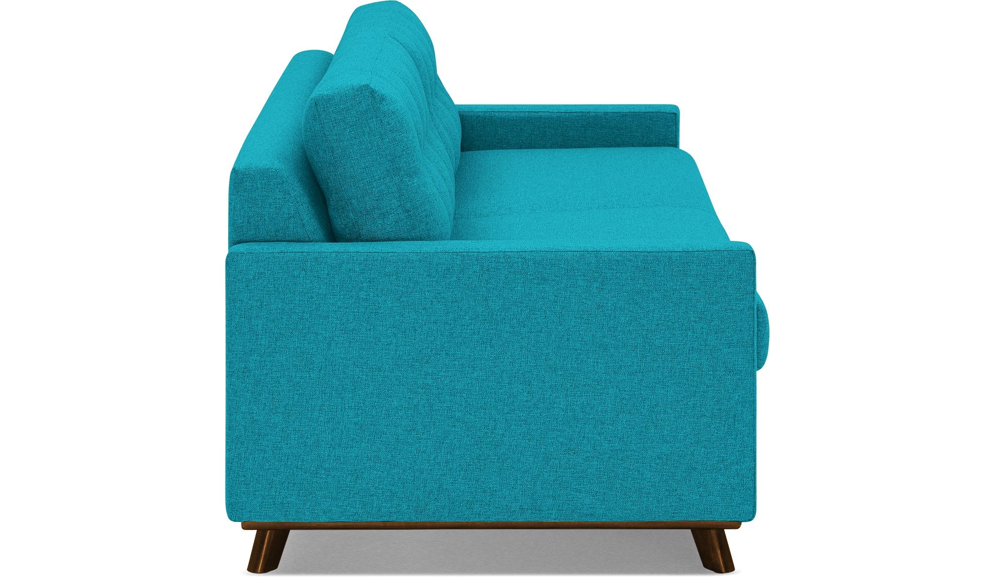 Blue Hopson Mid Century Modern Sleeper Sofa - Vibe Aquatic - Mocha - Image 2
