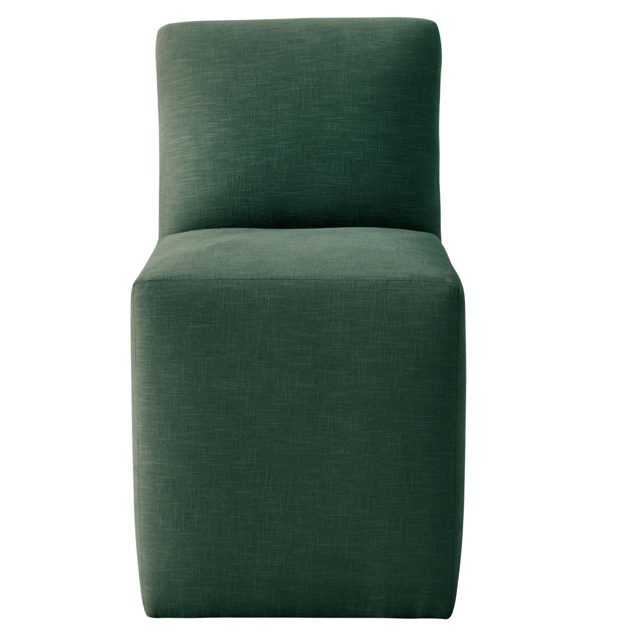 Dahlia Dining Chair, Linen Conifer Green - Image 1