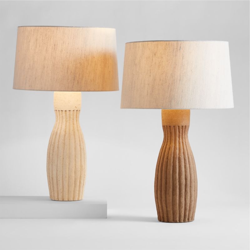 Karina Light Brown Terracotta Table Lamp 28.5" - Image 1