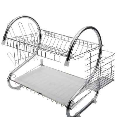22-Inch 2-Tier Dish Drying Rack With Drainboard For Kitchen Collection - Image 0
