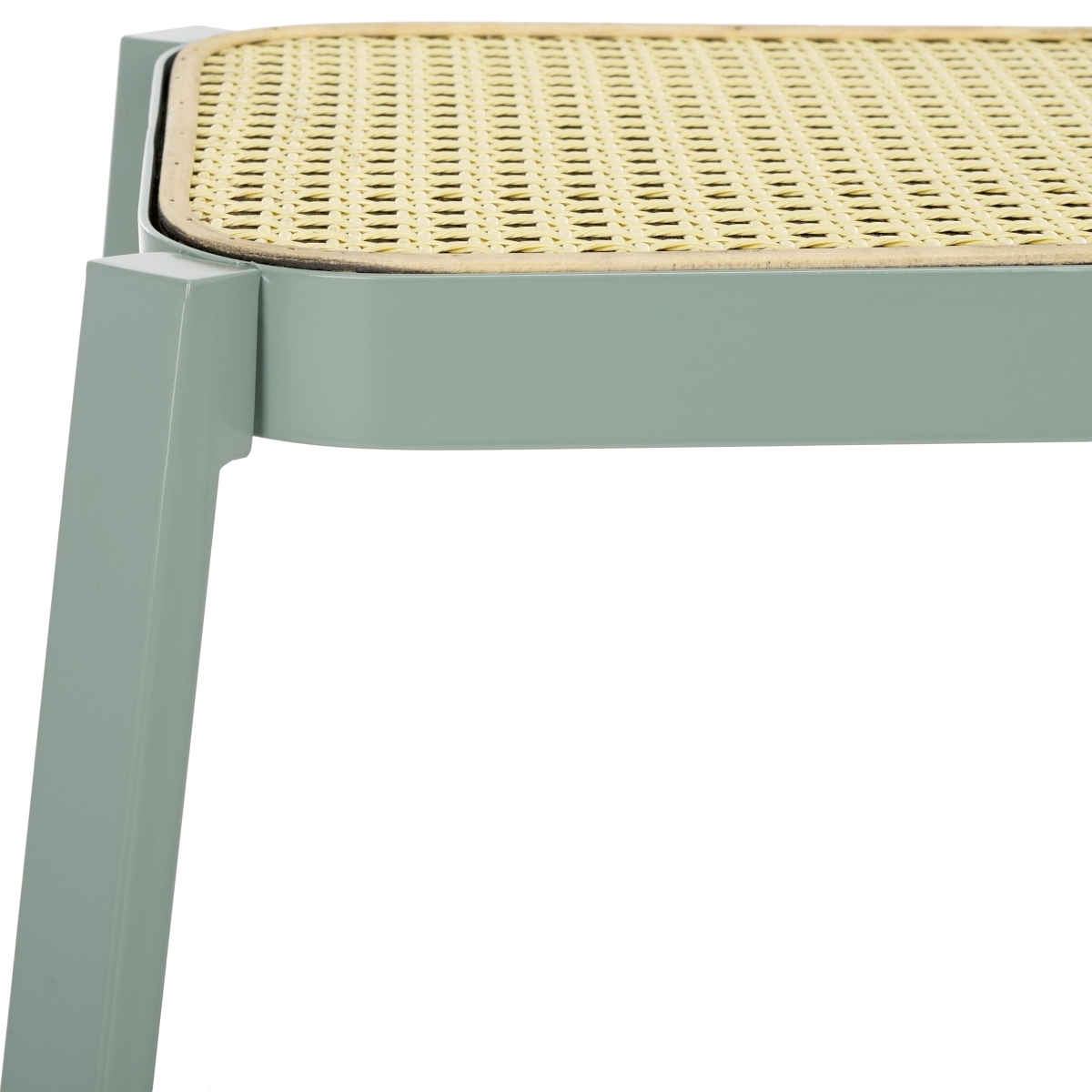 Palmyra Cane Stool - Aqua Smoke / Natural - Safavieh - Image 2