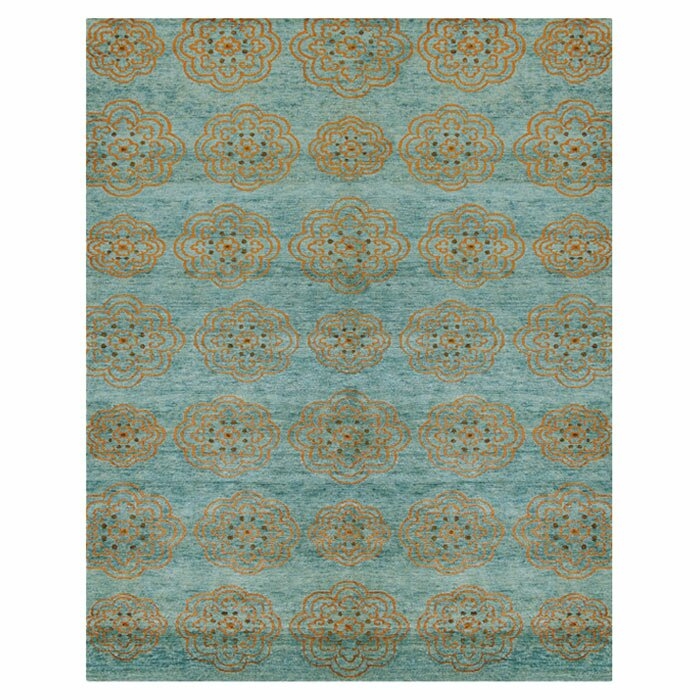  Qing Blue/Tan Area Rug Rug Size: Rectangle 5'6" x 8'6" - Image 0