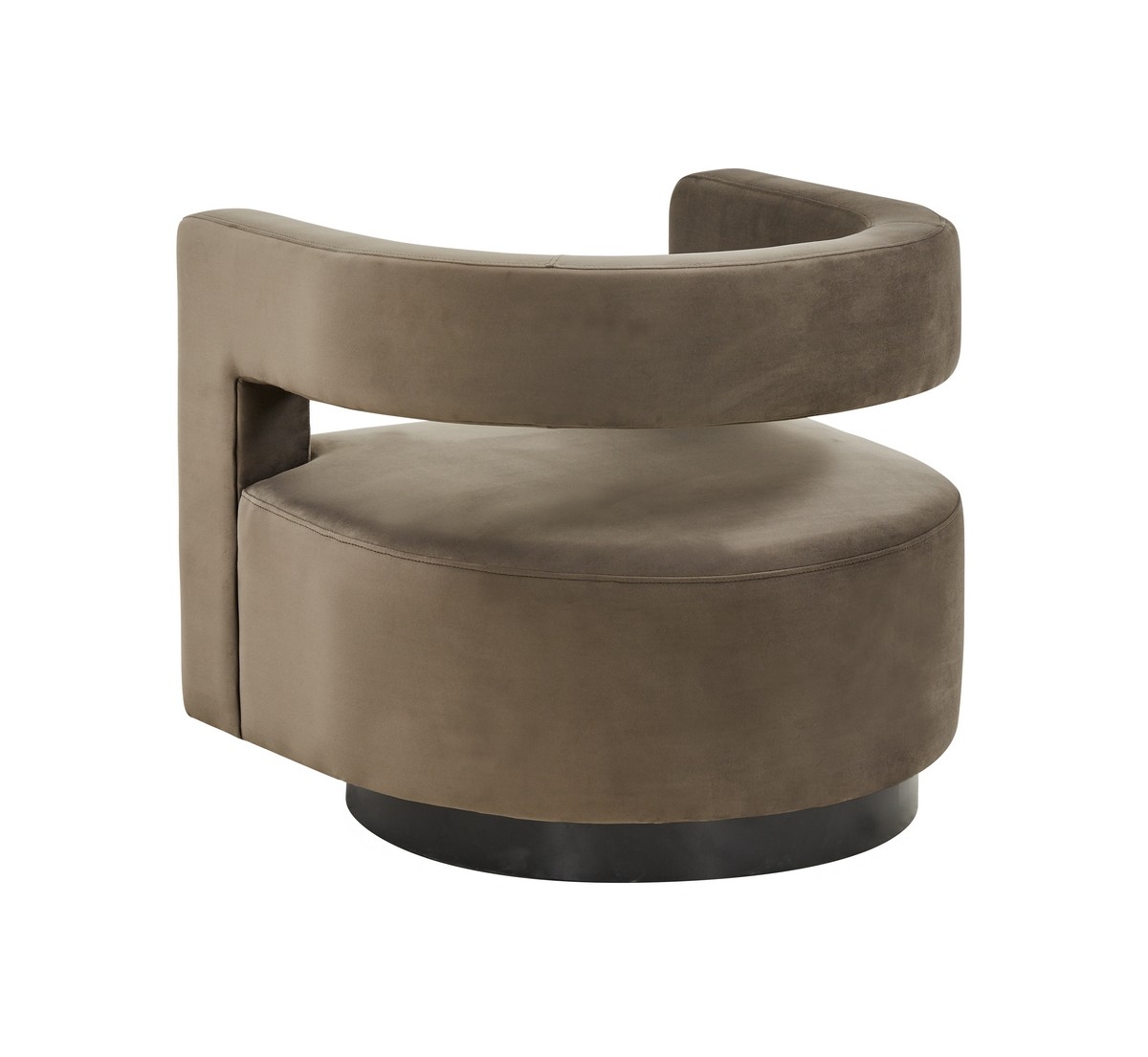 Edgar Velvet  Swivel Chair - Dark Brown - Image 4