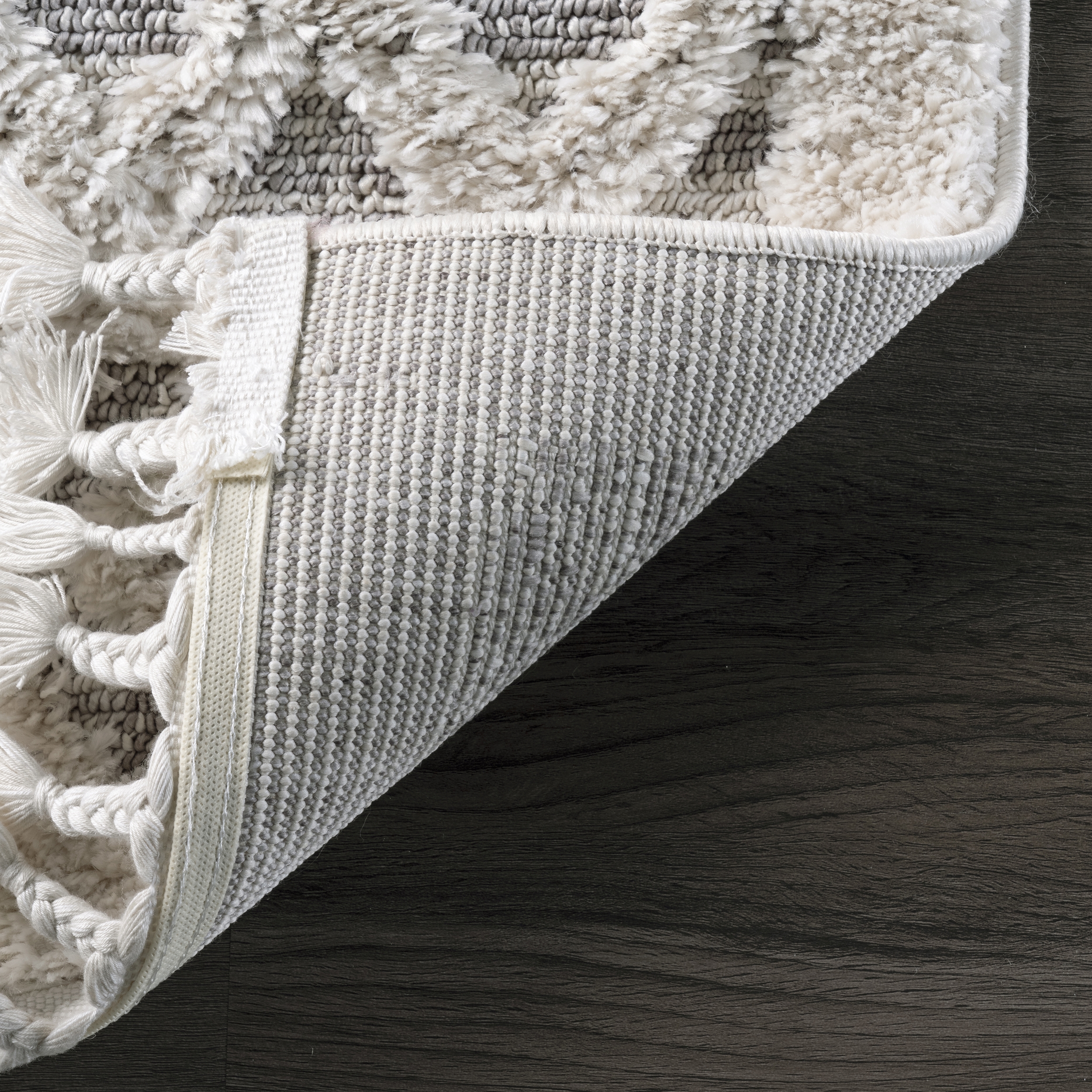 Ansley Soft Lattice Textured Tassel Area Rug - Image 3