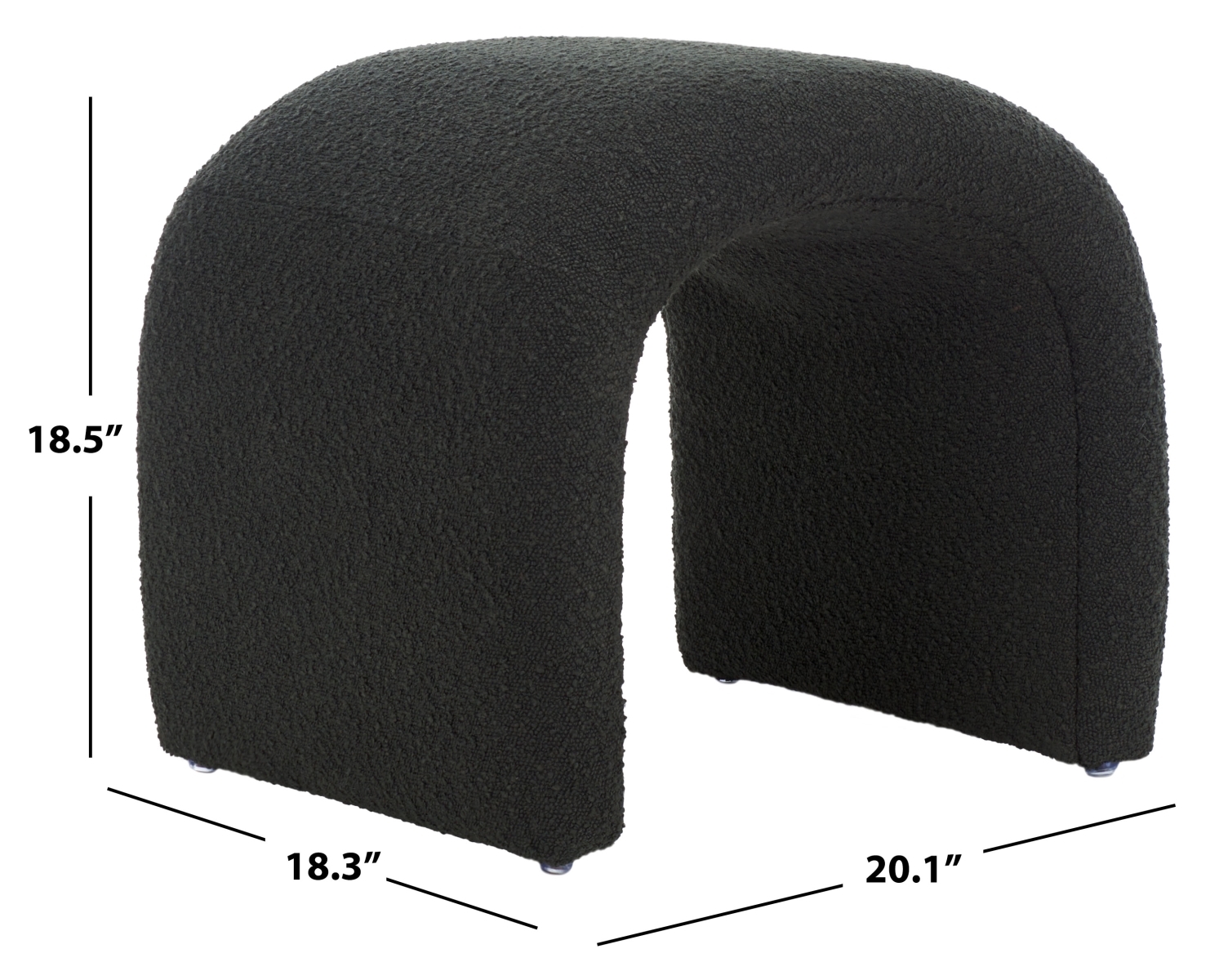 Kibo Ottoman - Black - Safavieh - Image 7