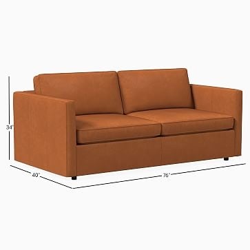 Harris 76" Multi-Seat Sofa, Standard Depth, Ludlow Leather, Gray Smoke - Image 1