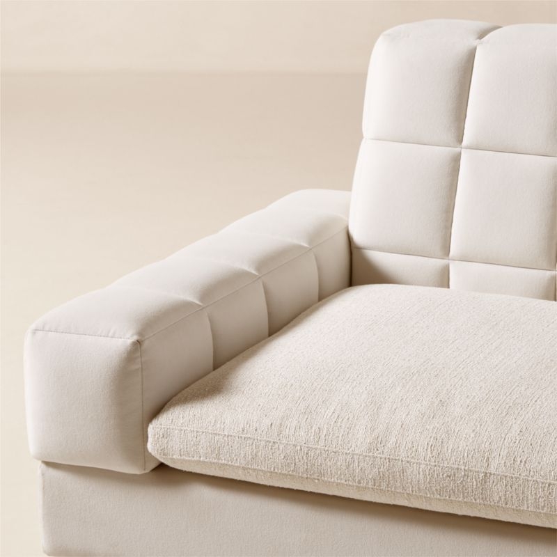 Kanan Natural Quilted Dual Fabric Accent Chair by Kravitz Design - Image 4