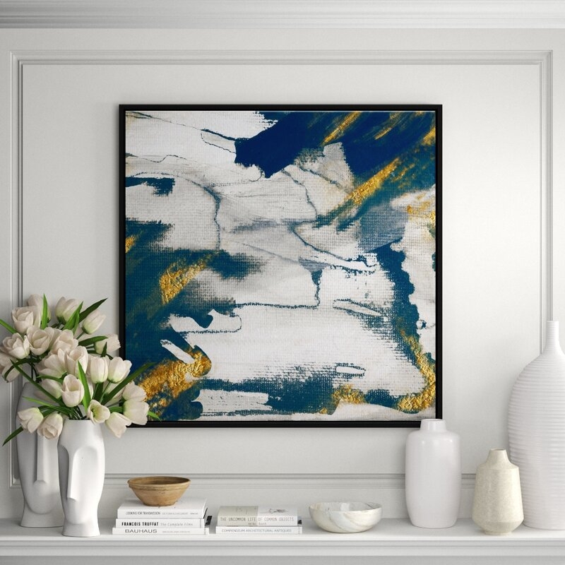 JBass Grand Gallery Collection 'Lapis II' Framed Print on Canvas - Image 0