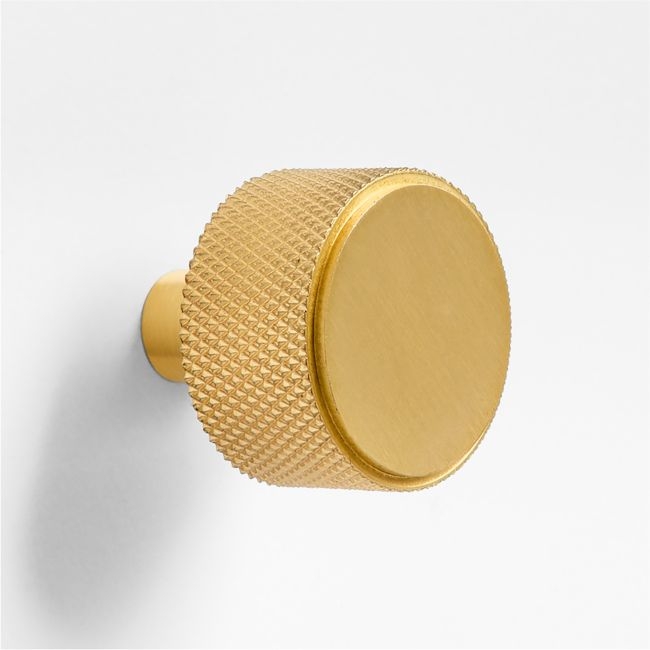 Modern Knurled Brushed Brass Knob - Image 0