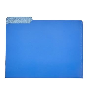 Carlo File Folder, Italian Bonded Leather, Blue - Image 0