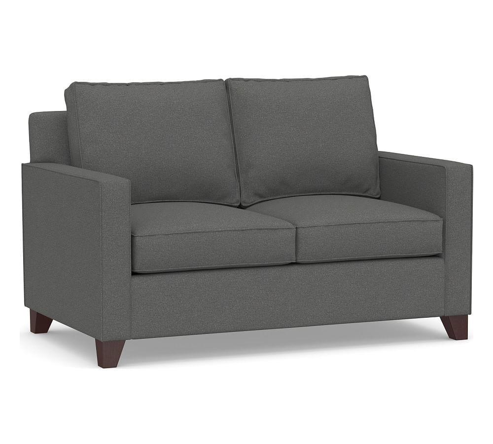 Cameron Square Arm Upholstered Loveseat 73", Polyester Wrapped Cushions, Park Weave Charcoal - Image 0