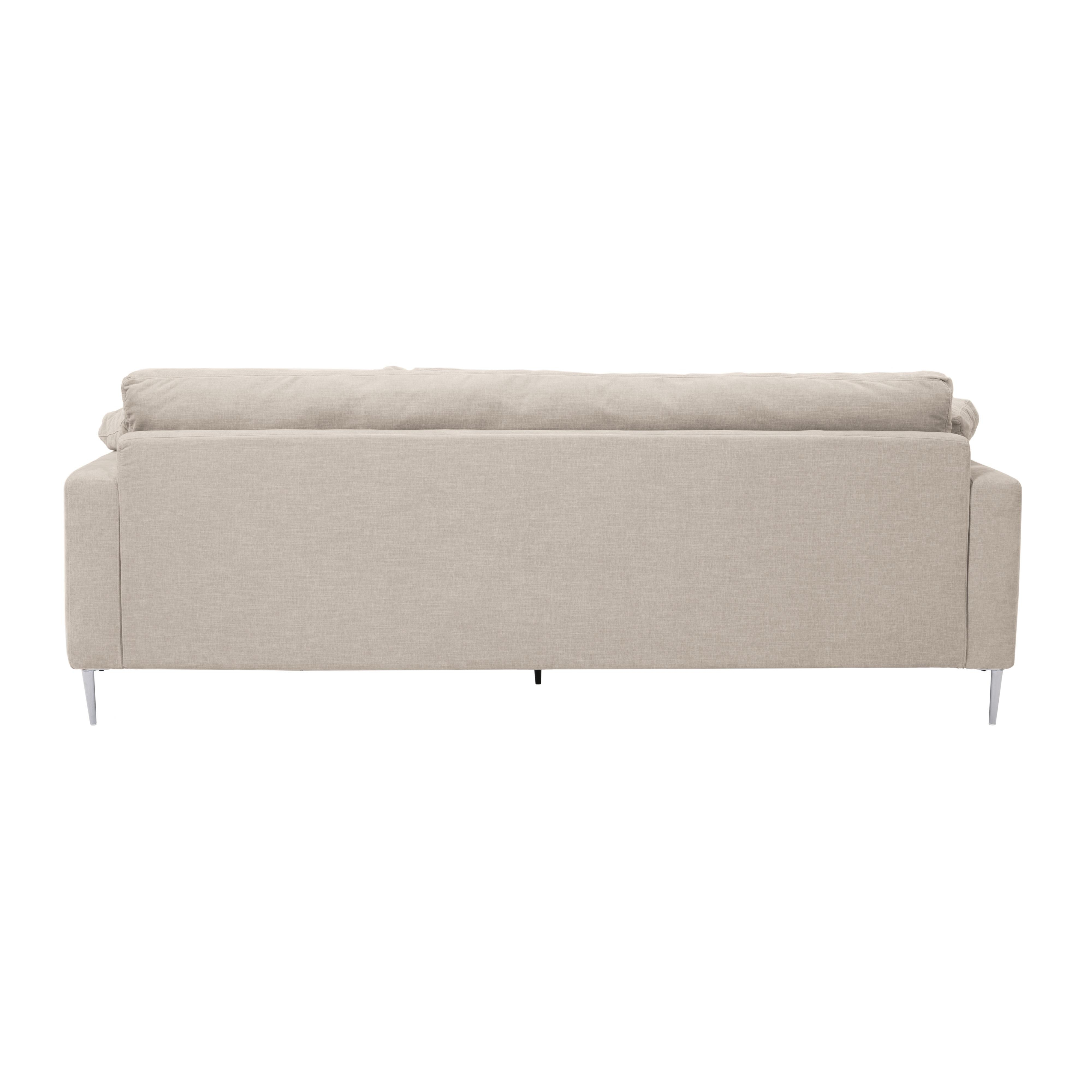 Vari Beige Textured Velvet Lounge Sofa - Image 3