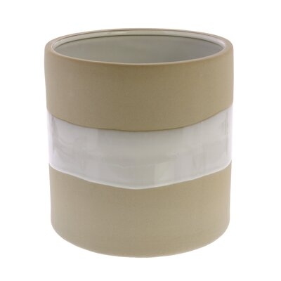 Constanse Beige/White 6.75" Indoor / Outdoor Ceramic Table Vase - Image 0