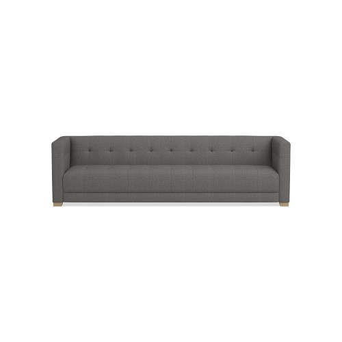 Cavallo 115 Sofa, Standard Cushion, Perennials Performance Melange Weave, Gray, Natural Leg - Image 0
