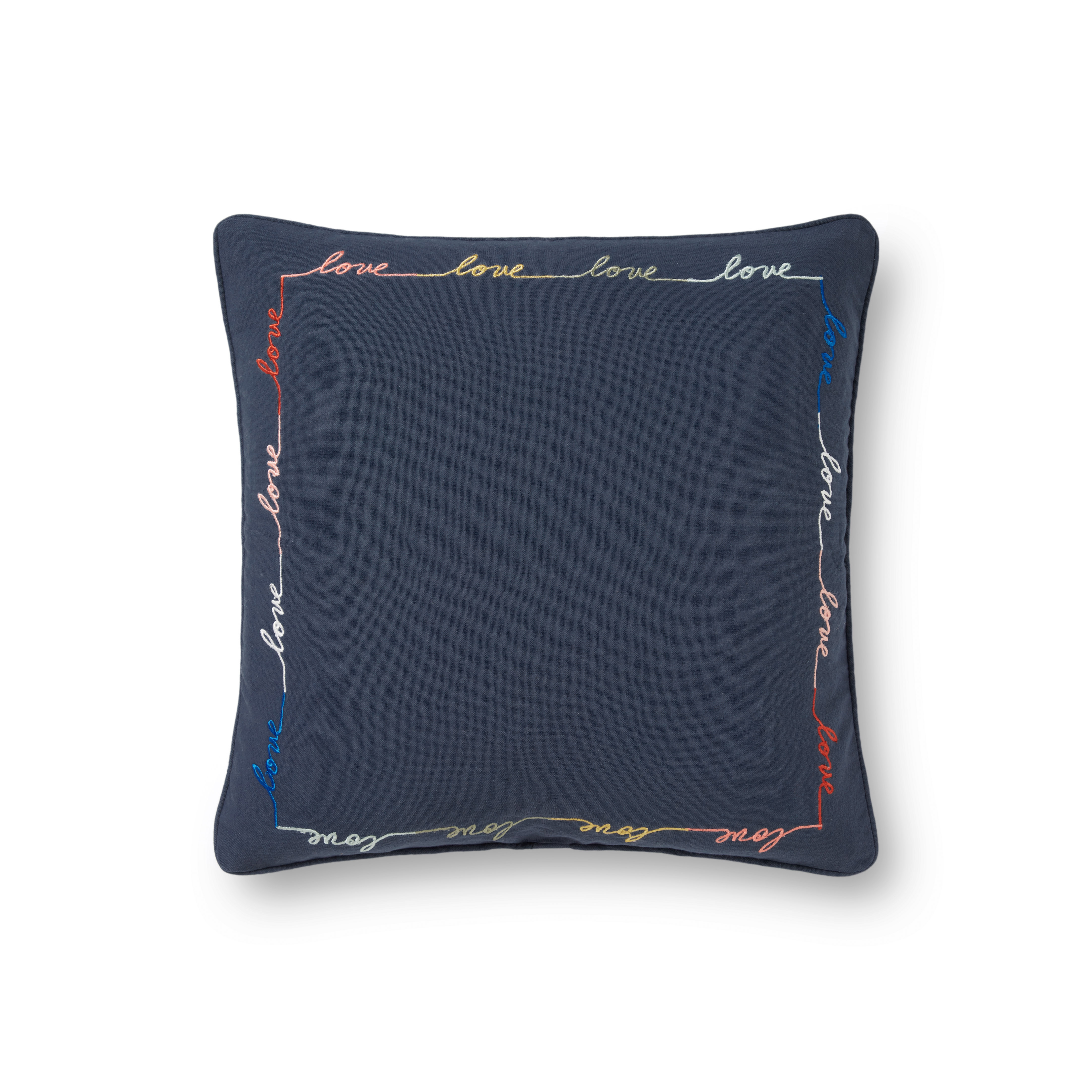 ED Ellen DeGeneres Crafted by Loloi Pillows PED0027 Blue / Multi 18" x 18" Cover Only - Image 0