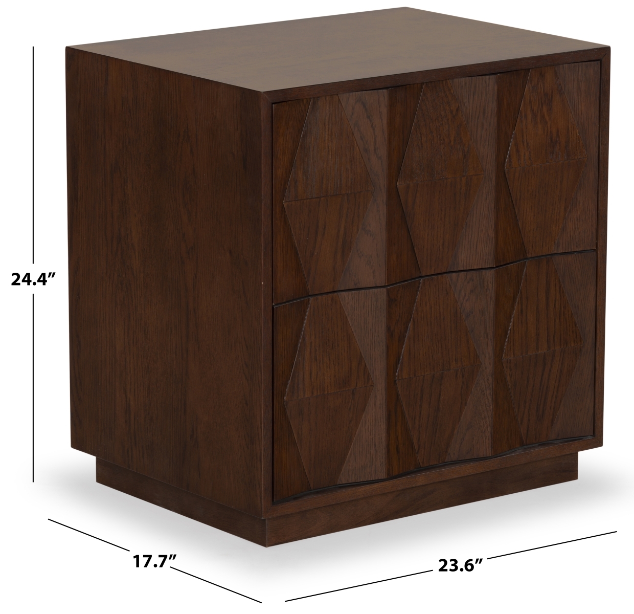 Riabelle 2 Drawer Nightstand - Walnut - Image 10