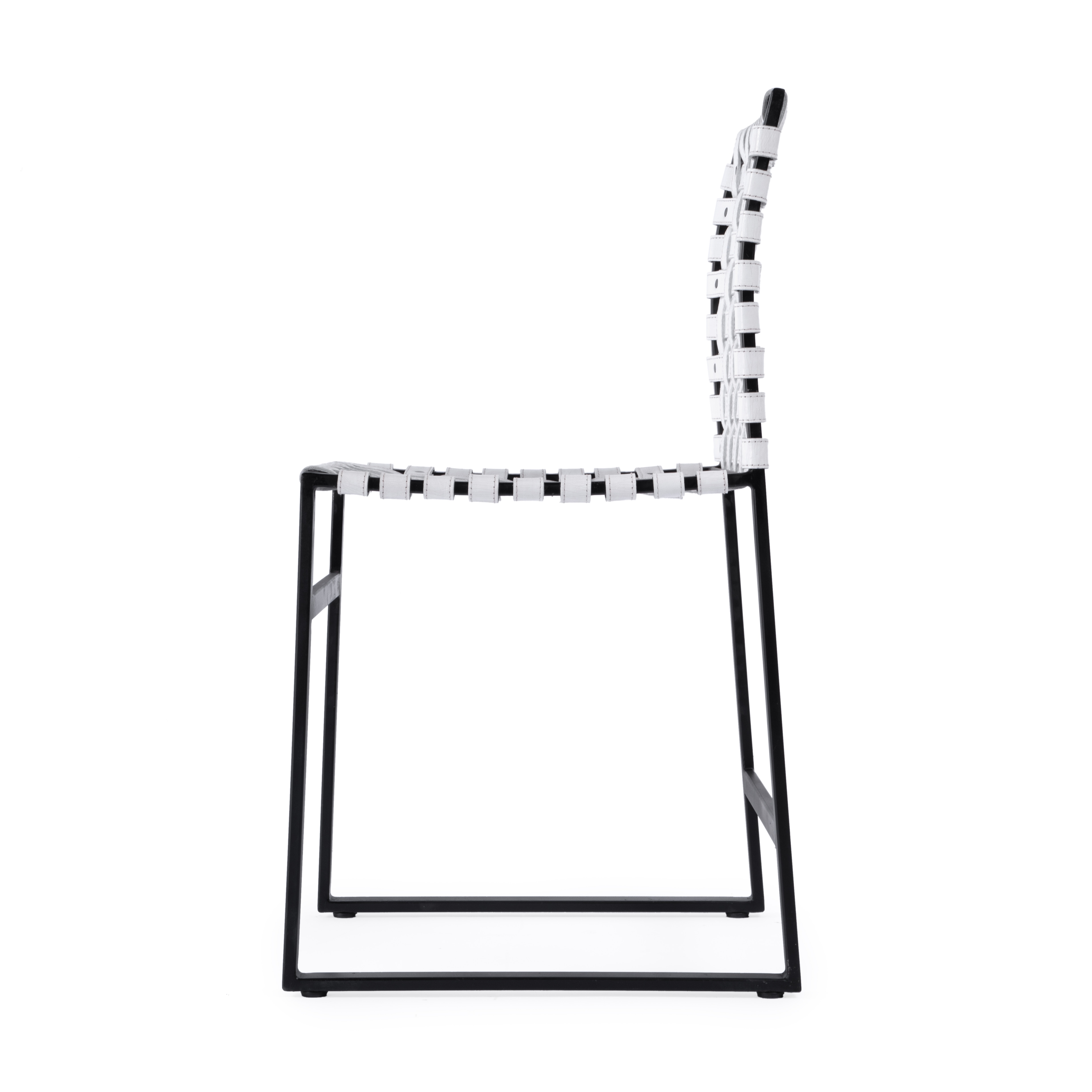 Urban White Leather Side Chair - Image 2