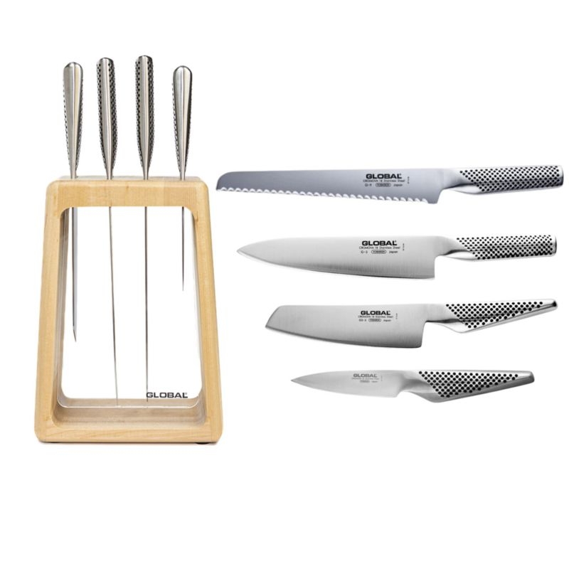 Global ® Hashira Maple 5-Piece Knife Block Set - Image 3